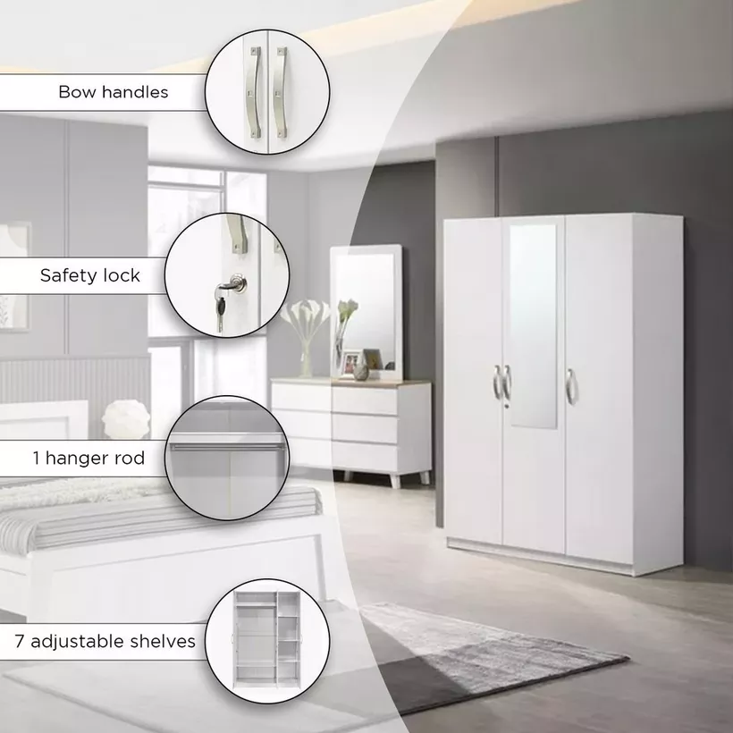 Kulltorp Plus 3-Door Wardrobe with Mirror