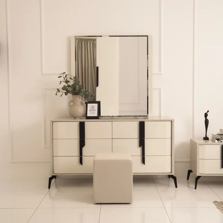 dresser table with mirror